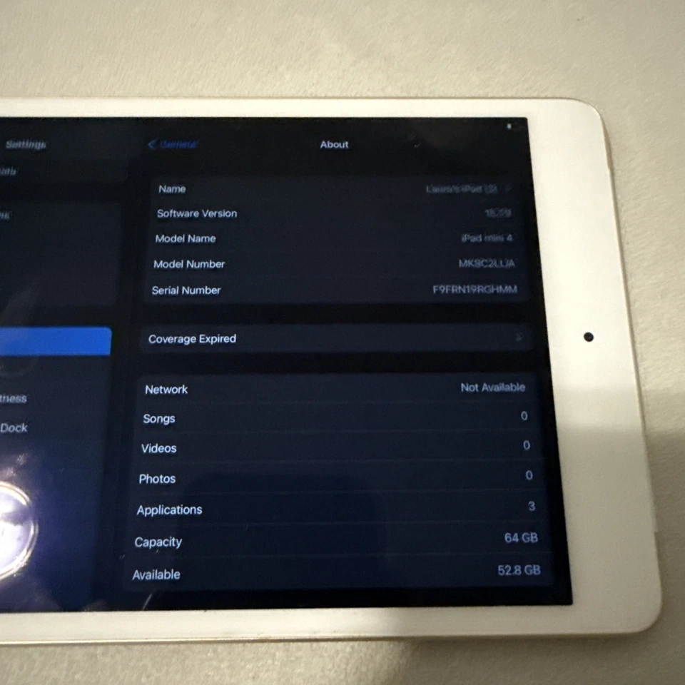 Broken WiFi Only Apple iPad Mini 4th Gen 64GB 15.8.5 MK9J2LL/A READ - Image 4 of 4