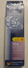 NEW! NIB Oral-B Sensitive Clean Replacement Brush Heads X 8 Original Refill 