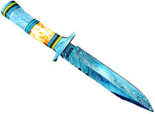 Impact Cutlery Custom Fixed Damascus Blade Knives 14.5" Handcrafted Bowie Knife