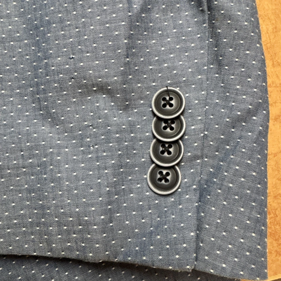 TOMMY HILFIGER Sport пальто мужской размер 42S синий белый в горошек хлопок блейзер куртка - Изображение 2 из 4