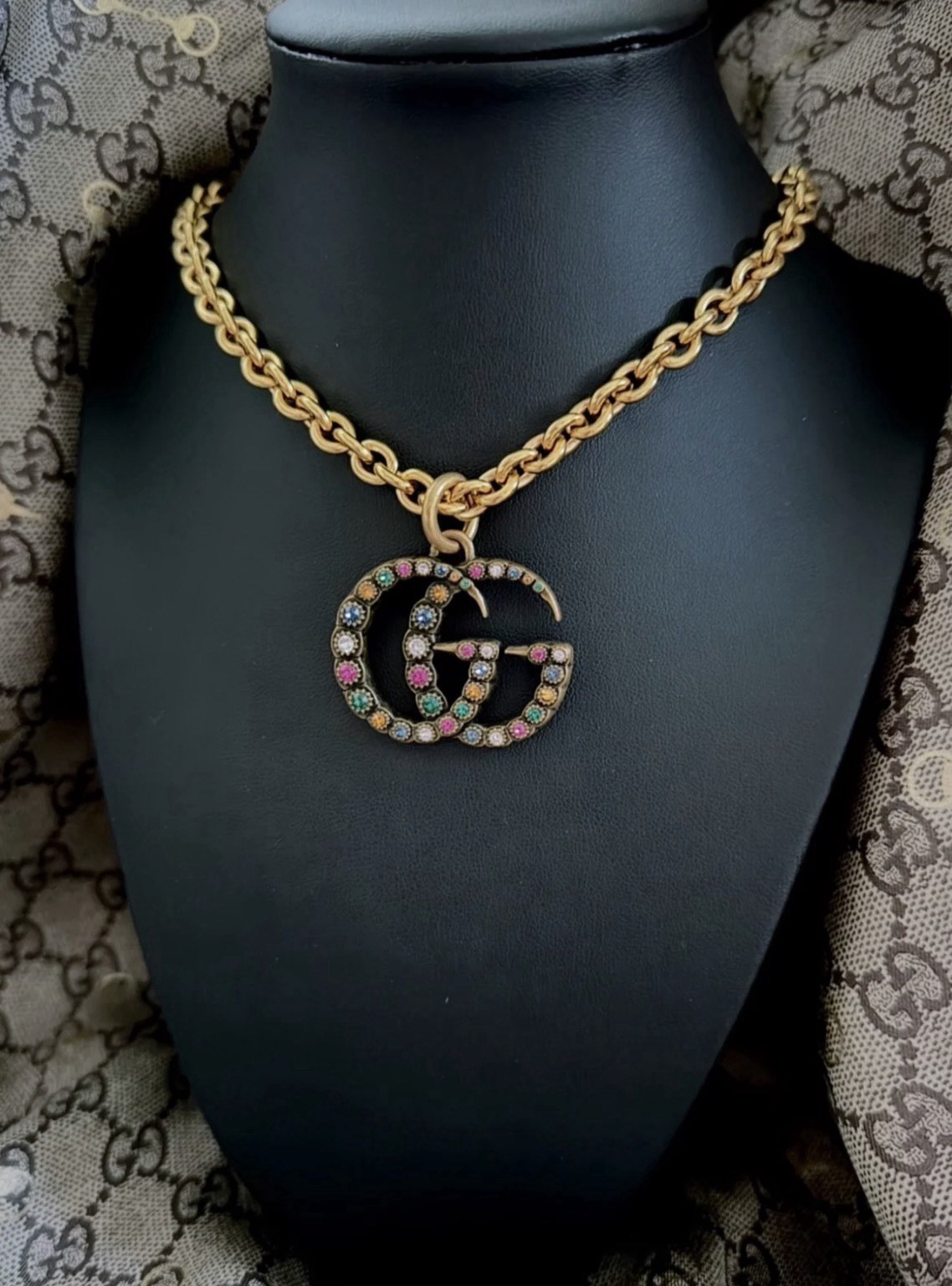 Repurposed Multicolored Crystal Interlocking GG G… - image 2