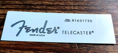 LOGO TETE DE GUITARE TELECASTER 90'S USA FENDER TELECASTER 90'S HEADSTOCK