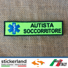 Toppa Toppe Patch AUTISTA SOCCORRITORE con CROCE ESCULAPIO base giallo fluo