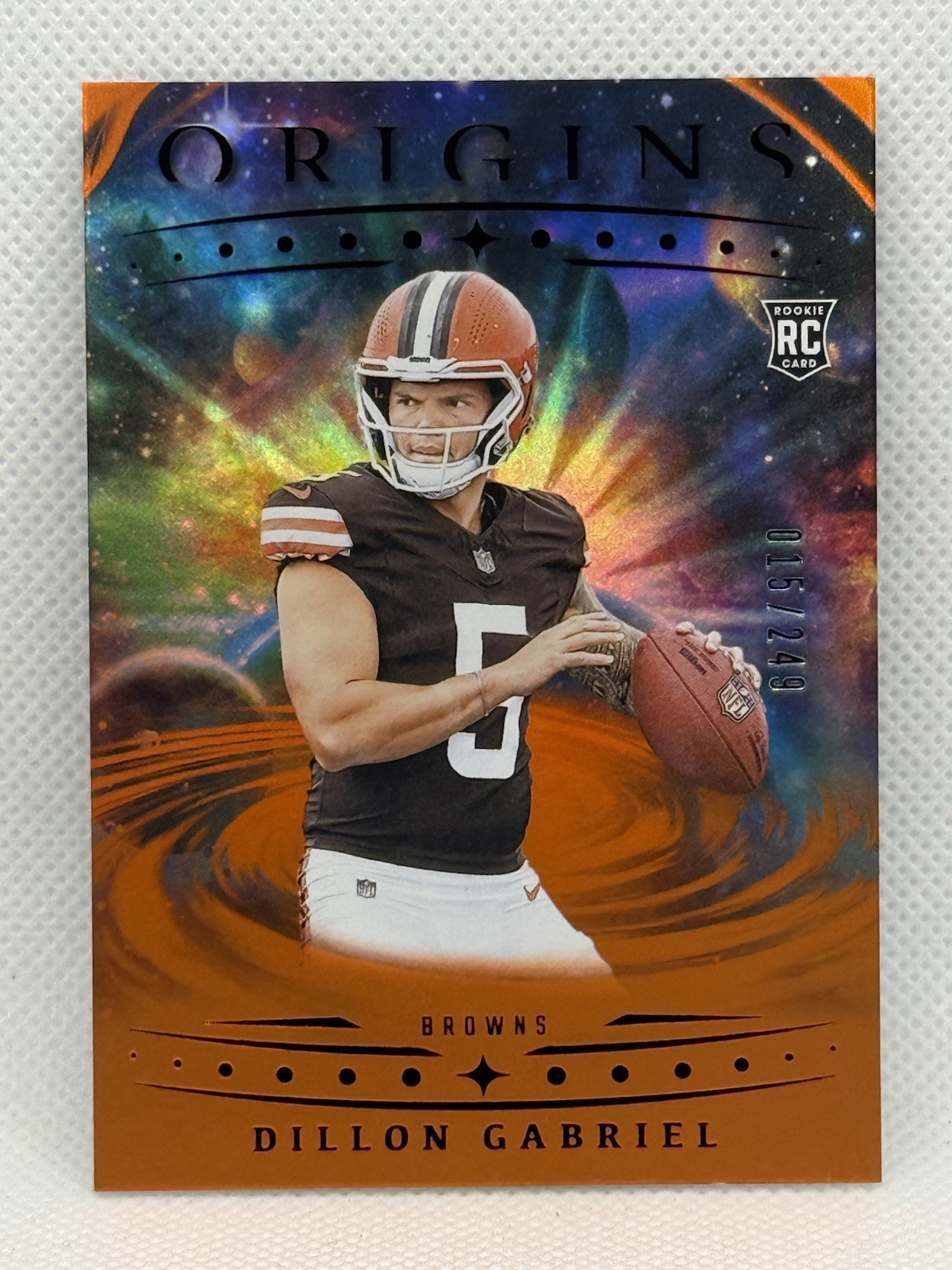 2025 Panini Origins Dillon Gabriel #115 Rookie Orange 015/249 Browns RC