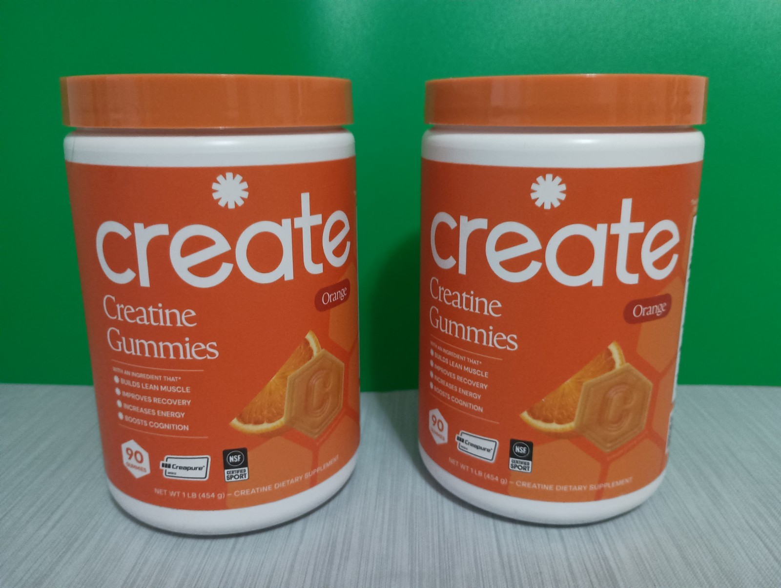 (2 Units) Create Creatine Monohydrate Gummies, Orange 180unit **FREE SHIPPING**