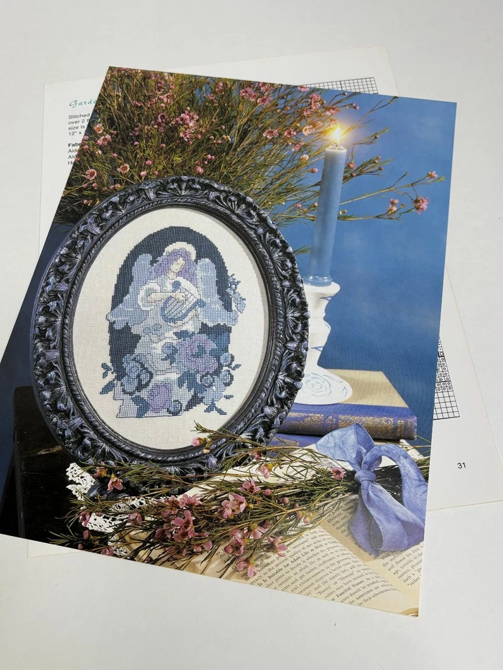 Garden Song Blue and White Counted Cross Stitch Pattern Book Pages - Image 4 of 4