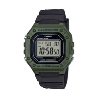 Uhr Casio Illuminator W-218H-3AVEF Silikon Schwarz Grun Chrono Sub 50Mt