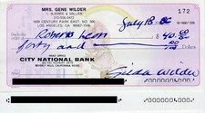 GILDA RADNER - AUTOGRAPHED SIGNED CHECK 07/18/1986