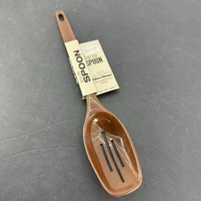 Vintage FOLEY Nylon Slotted Spoon Brown 11” New Old Stock  No. 26877