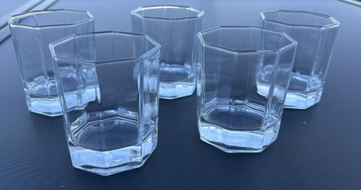 Luminarc Octime Octogoon Frankreich 8-eckig Set mit 5 Whisky Gläsern Vintage TOP