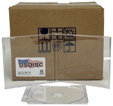 USDISC CD Jewel Cases Standard 10.4mm Unassembled, Single 1 Disc Clear Lot