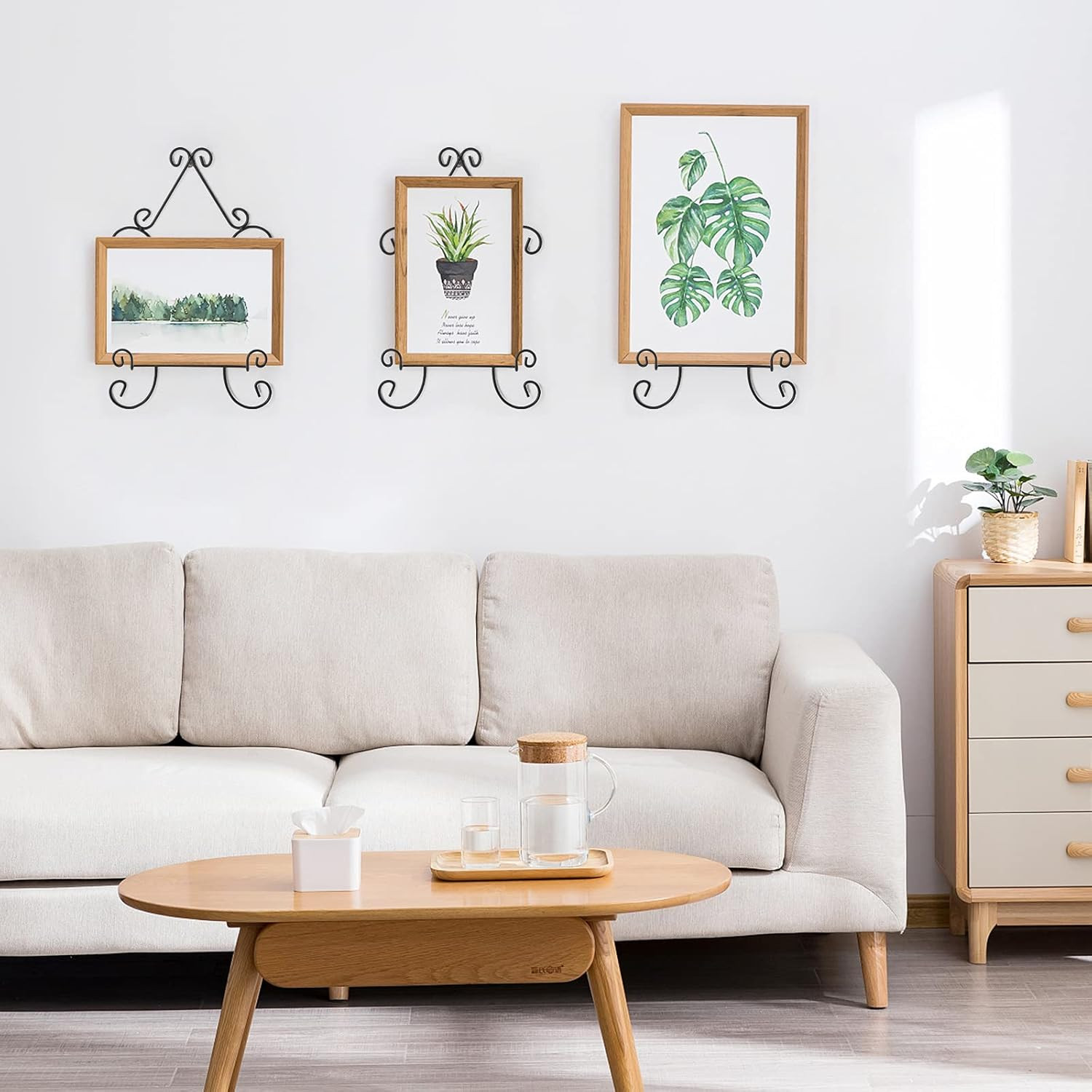 3 Pack 16 Inch Wall Mount Plate Display Hanger, Large Wall Easel Holder Vertical