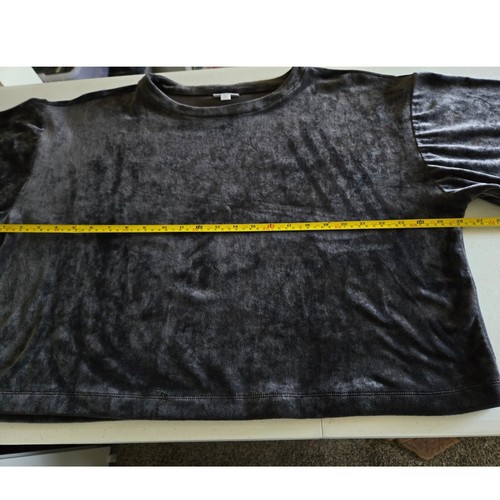 J Jill Womens Velour Boxy Pullover Top Grey Kimono Sleeve M Petite LAGENLOOK - Afbeelding 6 van 8