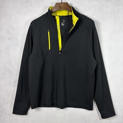 Zero Restriction 1/4 Zip Pullover Mens Large Black Tour Series Golf Performance