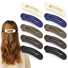 10 Pcs Flat Hair Clips for Women, French Medium Flat Claw Clips Matte Non-Slip D