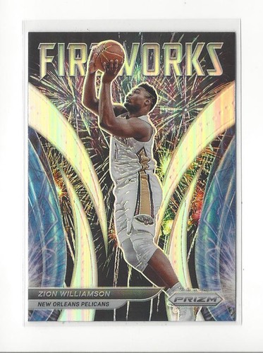 2021-22 Panini Prizm Fireworks Prizms Silver #6 Zion Williamson Pelicans