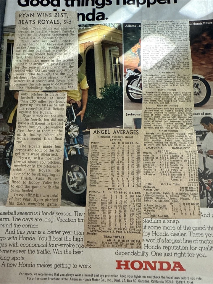 1974 Los Angeles Dodgers Program Scorecard vs Houston Astros UNSCORED MLB - Image 4 of 4