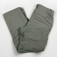 North Face Convertible Pants Mens 36 Green Zip Off Nylon Hiking Outdoor