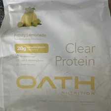 Oath Clear Whey Isolate Protein Powder, Frosty Lemonade 21 Servings 3/25/2027
