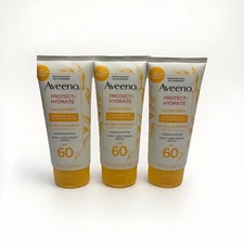 Lot of 3 Aveeno Protect + Hydrate Body Sunscreen Lotion W/SPF 60 3 oz EXP 11/26