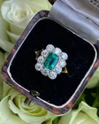 Art Deco Vintage 3.20 Ct Natural Emerald Wedding Ring 925 Sterling Silver