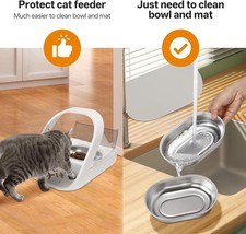 Stainless Steel Bowl for Automatic Microchip Cat Pet Feeder   2 PCS  Grey Mat