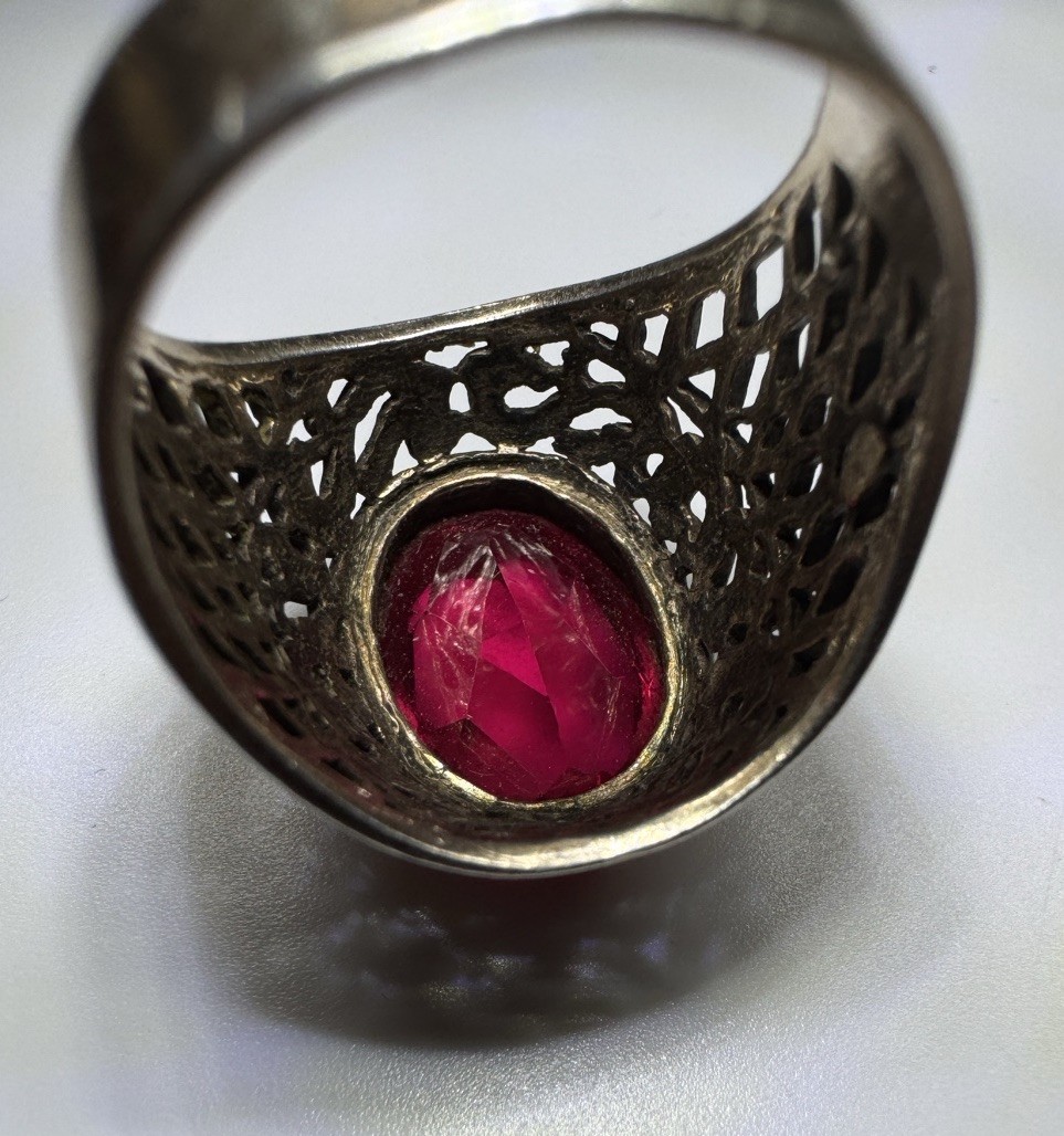 Vintage Original Soviet Solid Silver 875 Ring Rub… - image 15