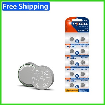 LR1130 AG10 Button Cell Batteries - 10 Count Pack, Reliable Power for Watches