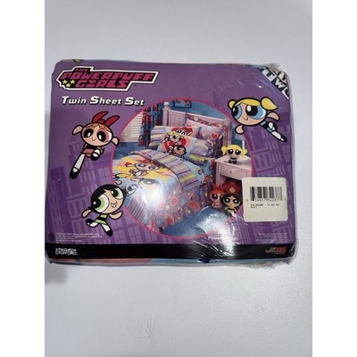 Vintage Y2K 1990s Power Puff Girls Twin Sheet Set Dan River NIP