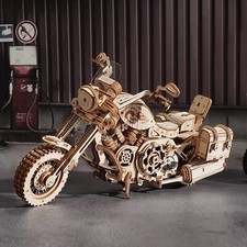 ROKR 420 PCS Cruiser Motorcycle DIY Building Toys 3D Wooden Puzzle Xmas Kid Gift