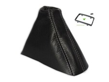 DSG Automatik Schaltmanschette Schwarz Leder für Audi A6 A7 Grau Naht + Rahmen