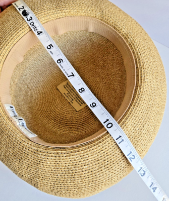 ERIC JAVITS Tan Sun Hat Squishee Straw Packable Travel 4  display picture 2