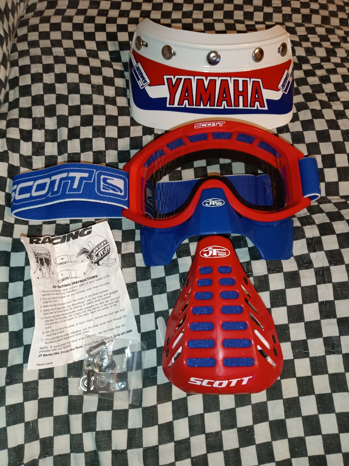 Vintage SCOTT Red/Blue Yamaha goggles/mask / face guard ,mx,ama, helmet