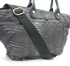 MARC JACOBS 2way Shoulder Bag Tote Bag Black Nylon Shoulder belt Gray Vietnam