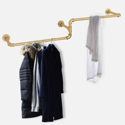 Wandmontage Kleiderstange L Pipe hängend Industrial Metall Eck- Garderobe 180 cm