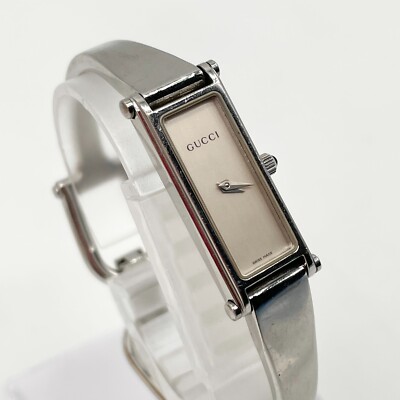 GUCCI Watch Quartz 1500L White Dial Silver Women's Authentic
