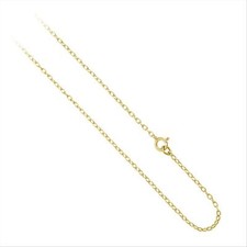 18k Jaune or Sur Argent 1mm Jaseron Chaîne Collier 40.6cm