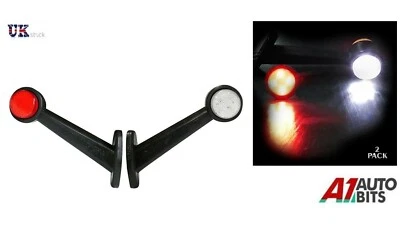 2 X 8 Led Side Outline Stalk Marker Lights Lamps Trailer Truck 19cm 12v - Image 1 of 4