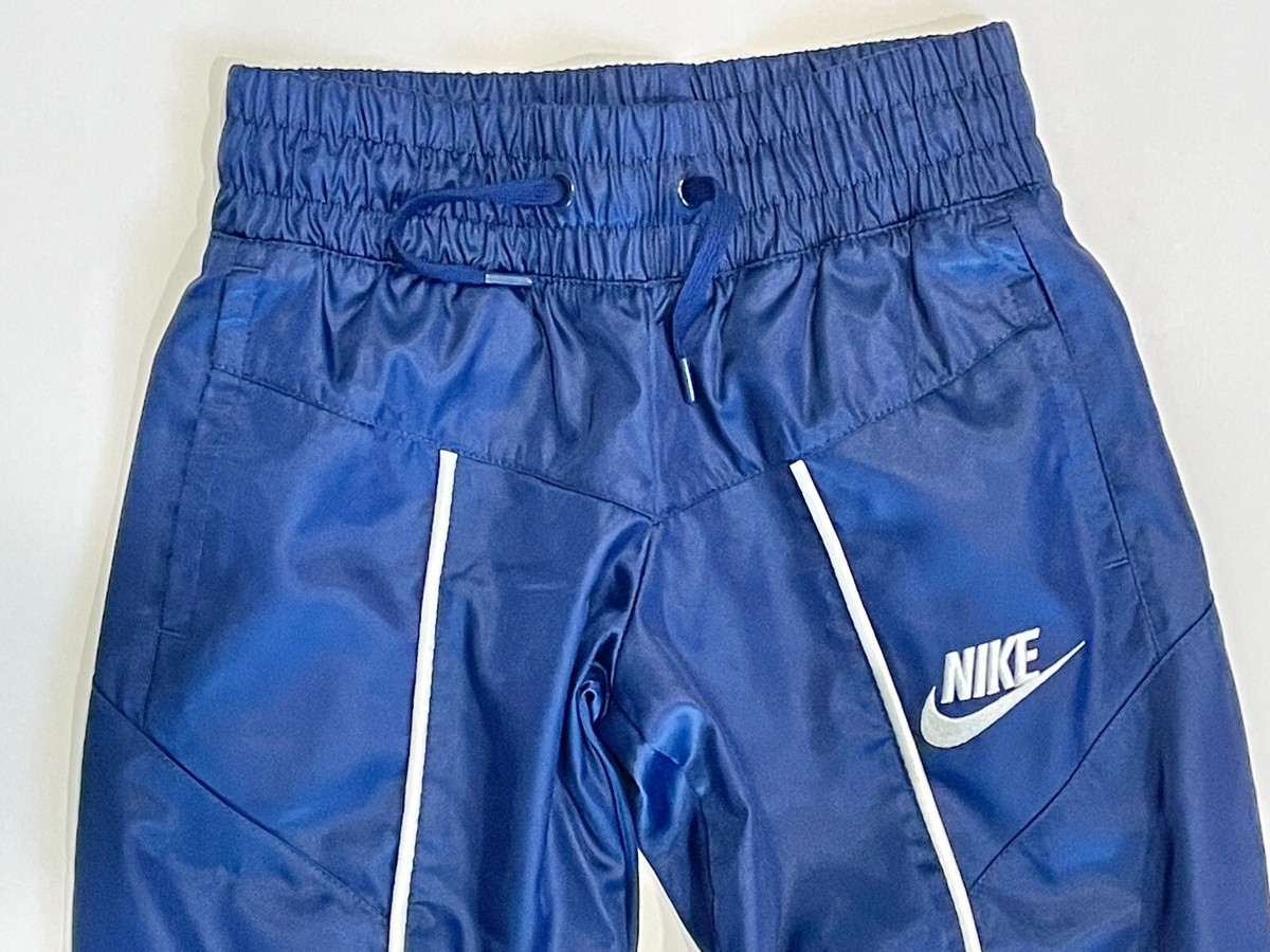 Nike Youth Girl Size XS Sportswear Satin Sateen Blue Pants Jogger