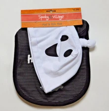 Spooky Village Infant Halloween Ghost Hat and Bib Set 3-9 Months New with Tags