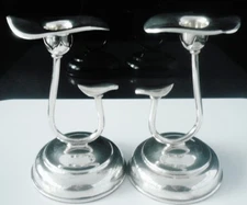 Mid 20th Century Stylish Sterling Silver Candlesticks by Cooke & Kelvey