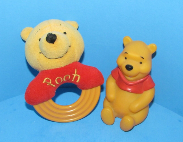 Vtg Disney "The First Years" Winnie The Pooh Teether Rattle & Squeeze Toy L@@K