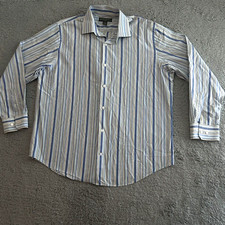Banana Republic Mens Size XL Long Sleeve Button Down Stripe Blue White Preppy