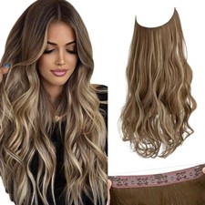 Extenciones De Cabello Natural O Postizos Sin Clip Pegamento Sin Cinta 18Inch
