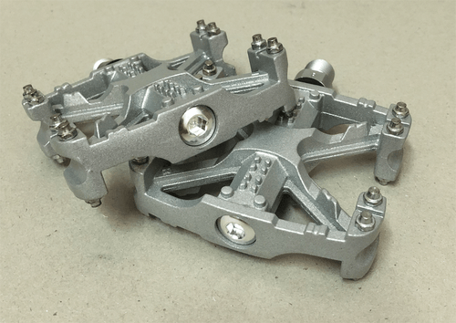 Vintage Old School GT MTB / BMX Bicycle Alloy Pedals 9/16 Flat-Platform SILVER - Picture 6 of 7