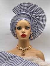 Aso-Oke African Headtie Auto Gele, Headgear With Ipele