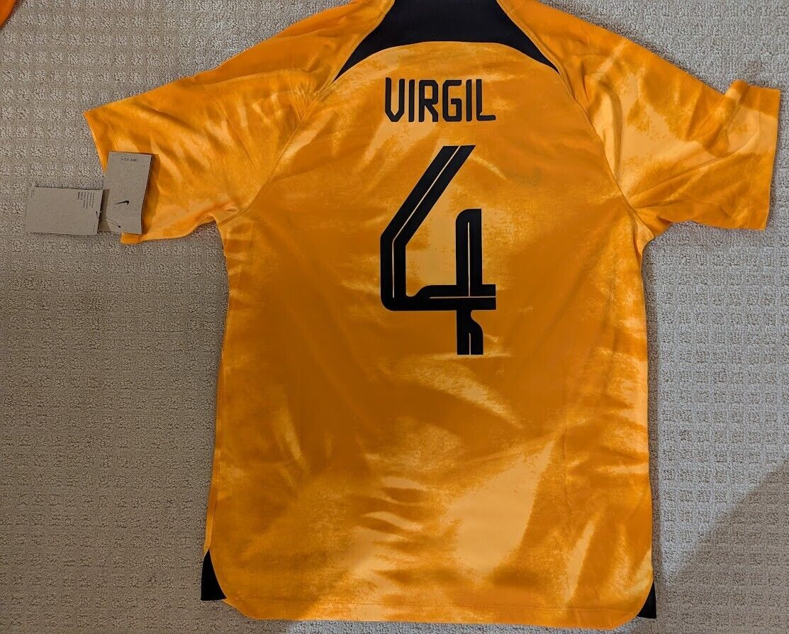 Men's Virgil Van Dijk Netherlands 2022 World Cup Home Orange