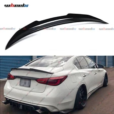 PSM Style Duckbill Rear Trunk Spoiler Wing For 2014-24 Infiniti Q50 Gloss Black