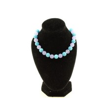 Halskette Perlen Chalcedon Blau + Chalcedon Lavendel 8 Mm Kette Aus Edelstahl