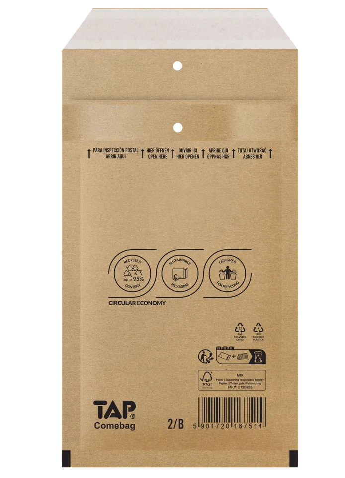 Sobres acolchados burbuja TAP blanco/marrón | Envíos seguros | Varios tamaños